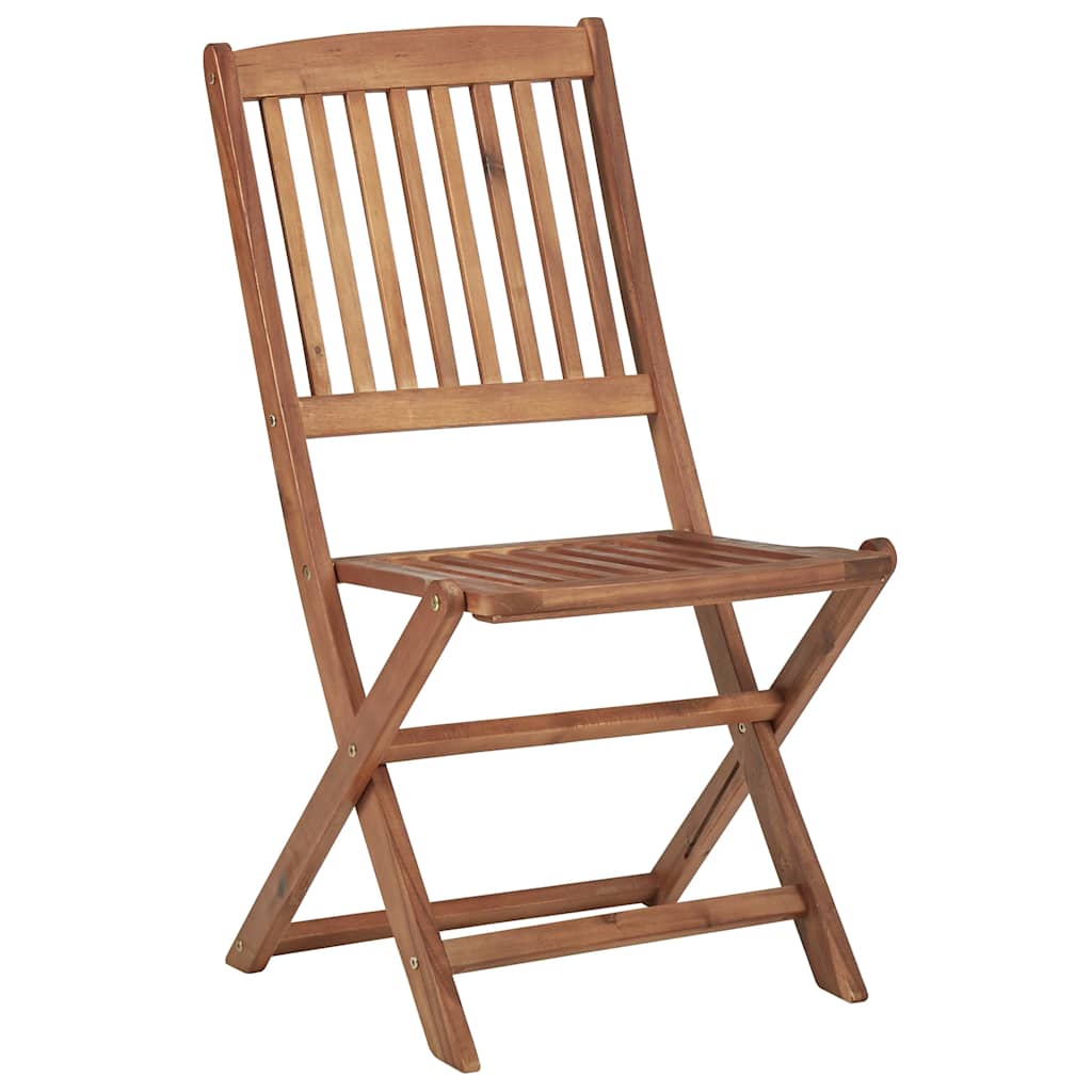 Klappstühle, 4 Stück, massives Akazienholz