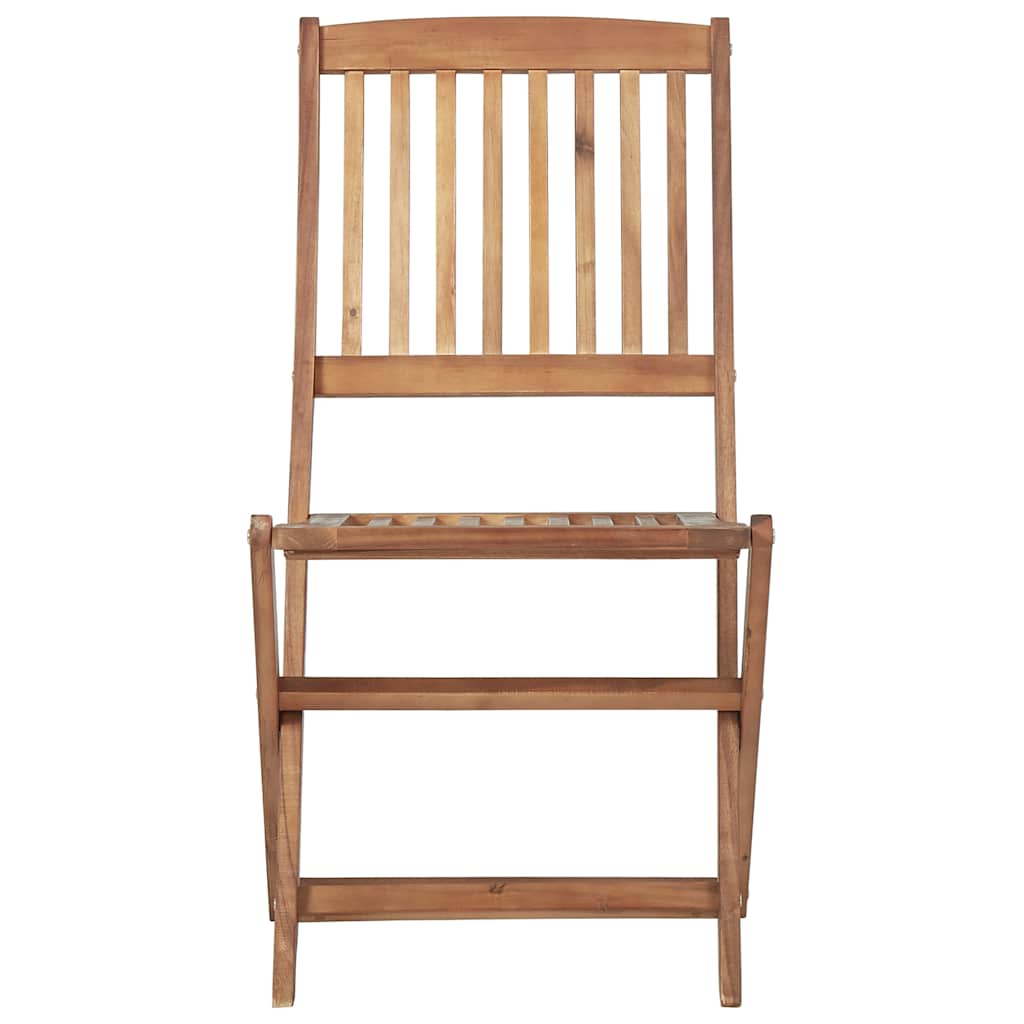 Klappstühle, 4 Stück, massives Akazienholz