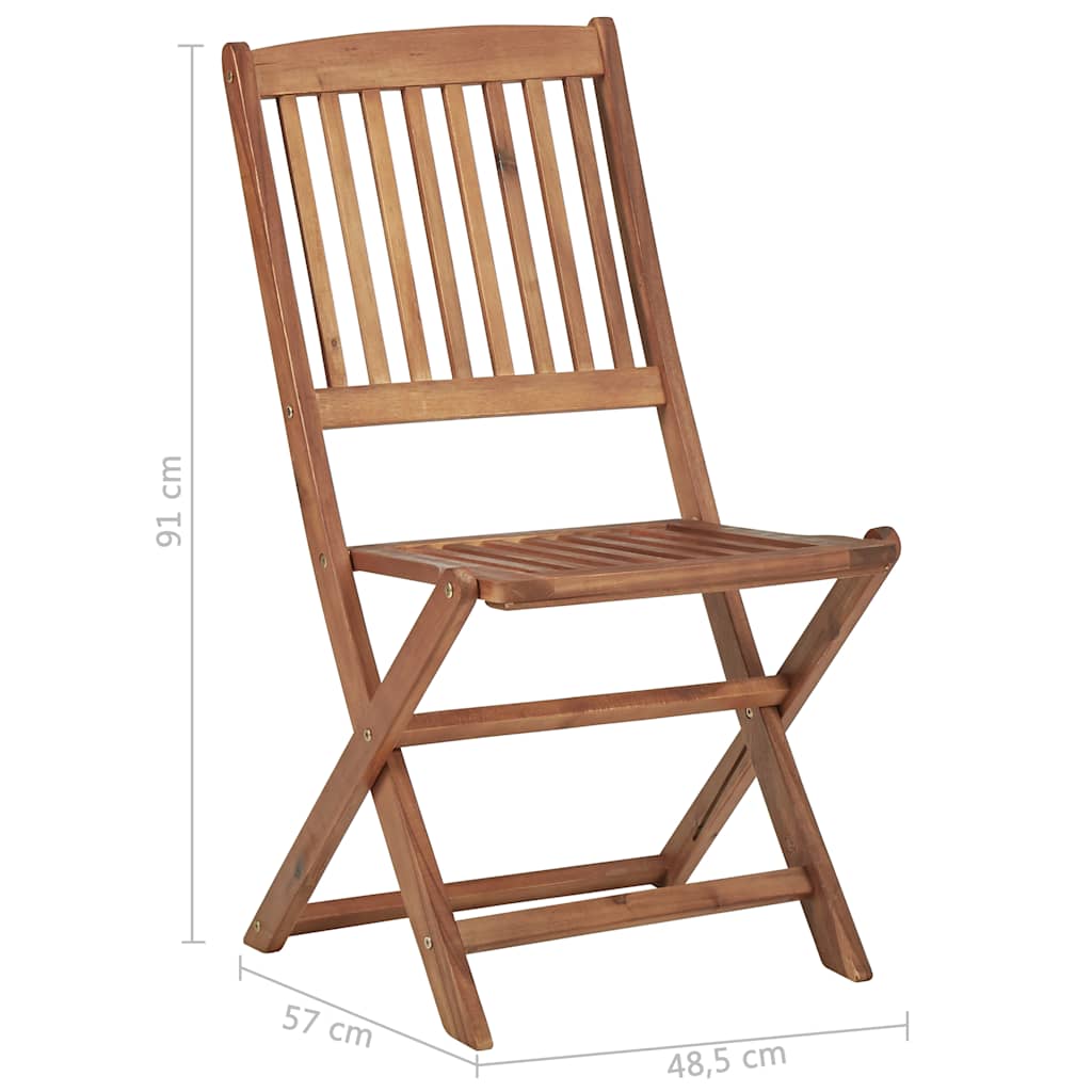Klappstühle, 4 Stück, massives Akazienholz