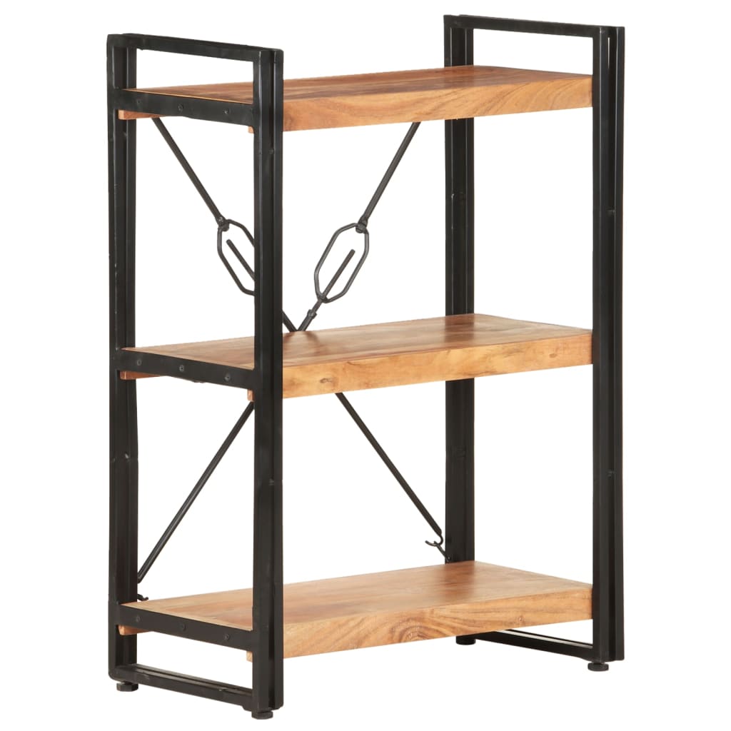 Bücherregal 3 Fächer 60x30x80 cm Akazie Massivholz