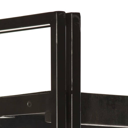 Bücherregal 3 Fächer Schwarz 90x30x80 cm Mango Massivholz