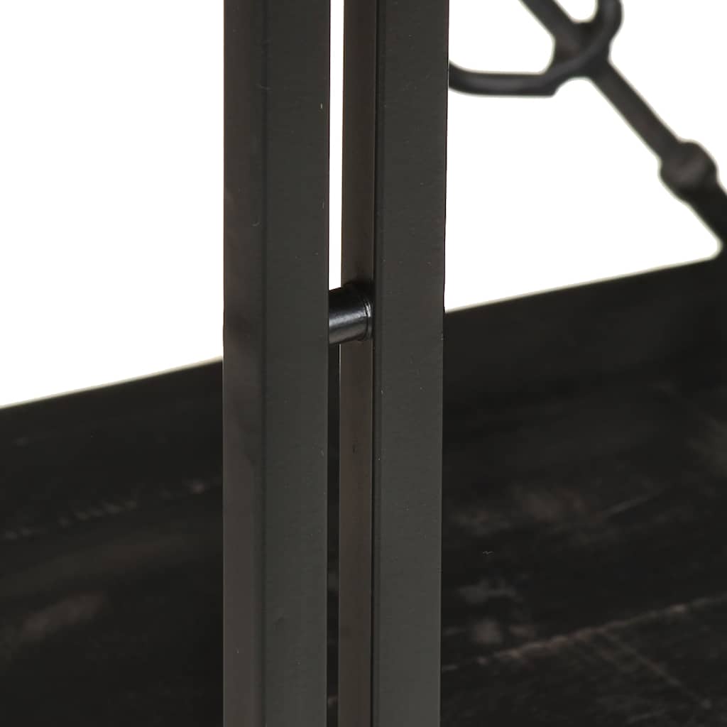 Bücherregal 3 Fächer Schwarz 90x30x80 cm Mango Massivholz