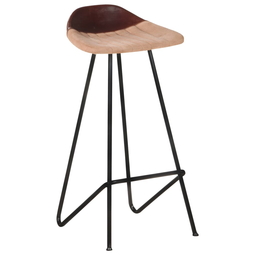 Barhocker 4 Stk. Braun Echtleder