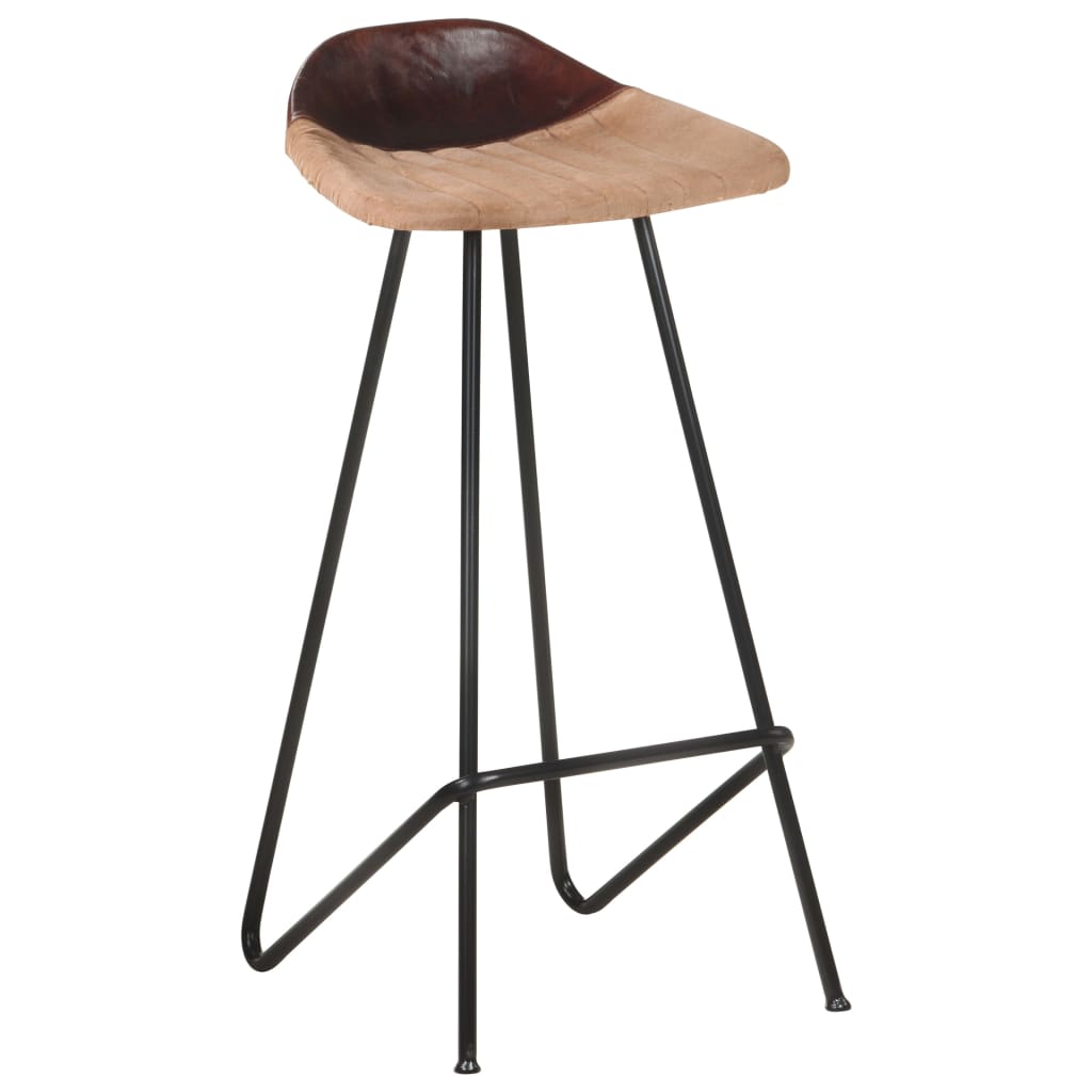 Barhocker 4 Stk. Braun Echtleder