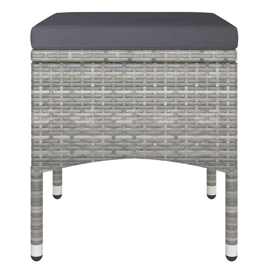 5-tlg. Garten-Bistro-Set Poly Rattan und Hartglas Grau