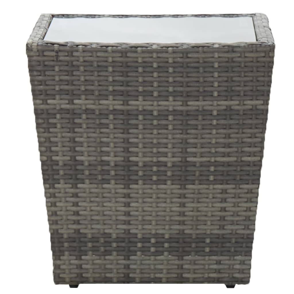 5-tlg. Garten-Bistro-Set Poly Rattan und Hartglas Grau
