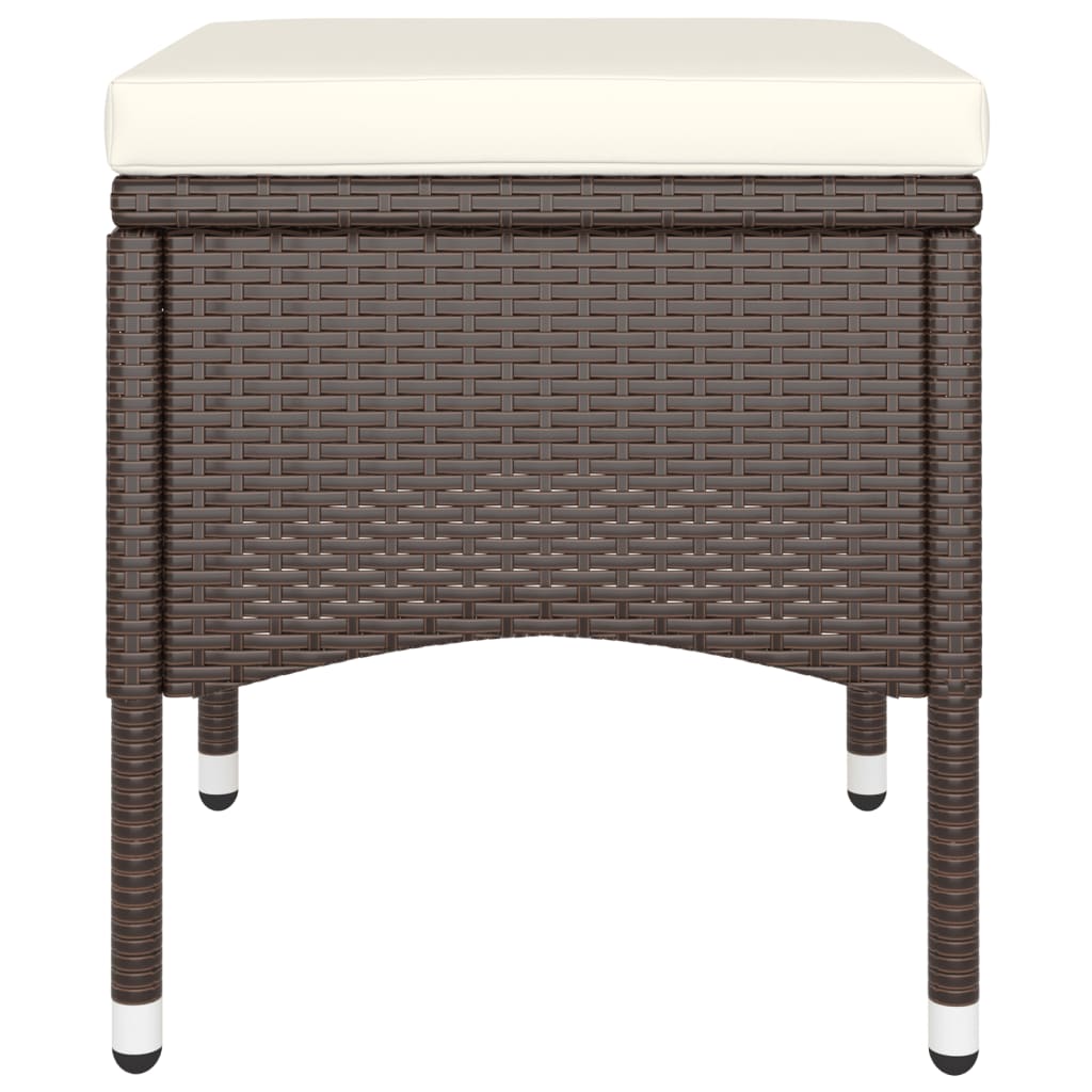 5-tlg. Bistro-Set Poly Rattan und Hartglas Braun