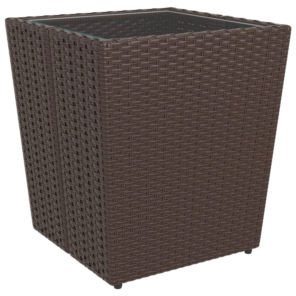5-tlg. Bistro-Set Poly Rattan und Hartglas Braun