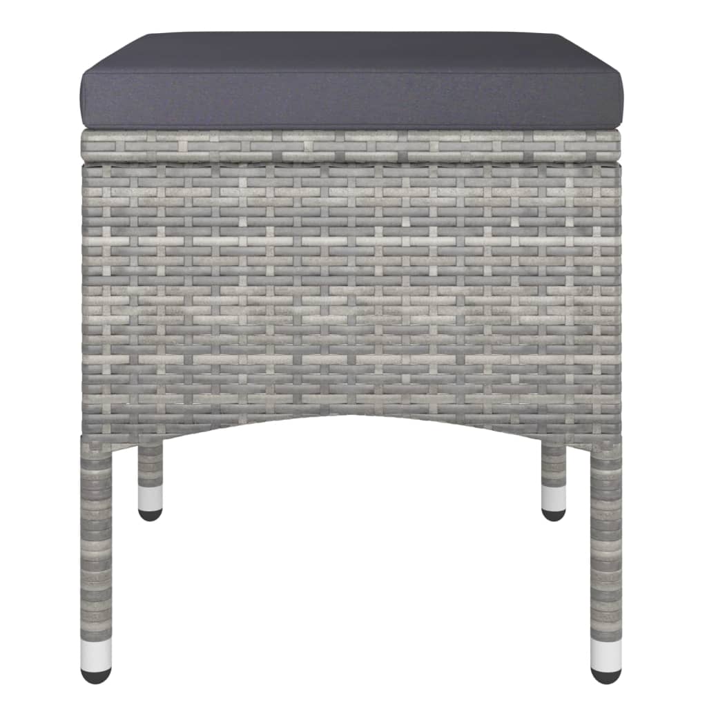 5-tlg. Garten-Bistro-Set Poly Rattan und Hartglas Grau