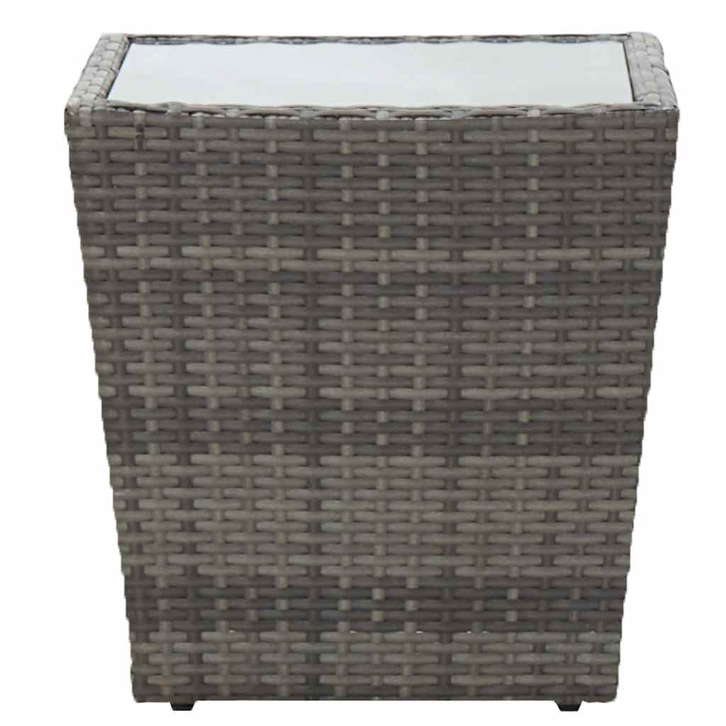 5-tlg. Garten-Bistro-Set Poly Rattan und Hartglas Grau