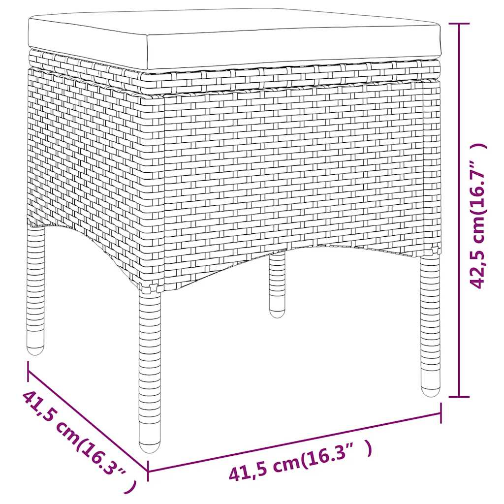 5-tlg. Garten-Lounge-Set Poly Rattan Braun