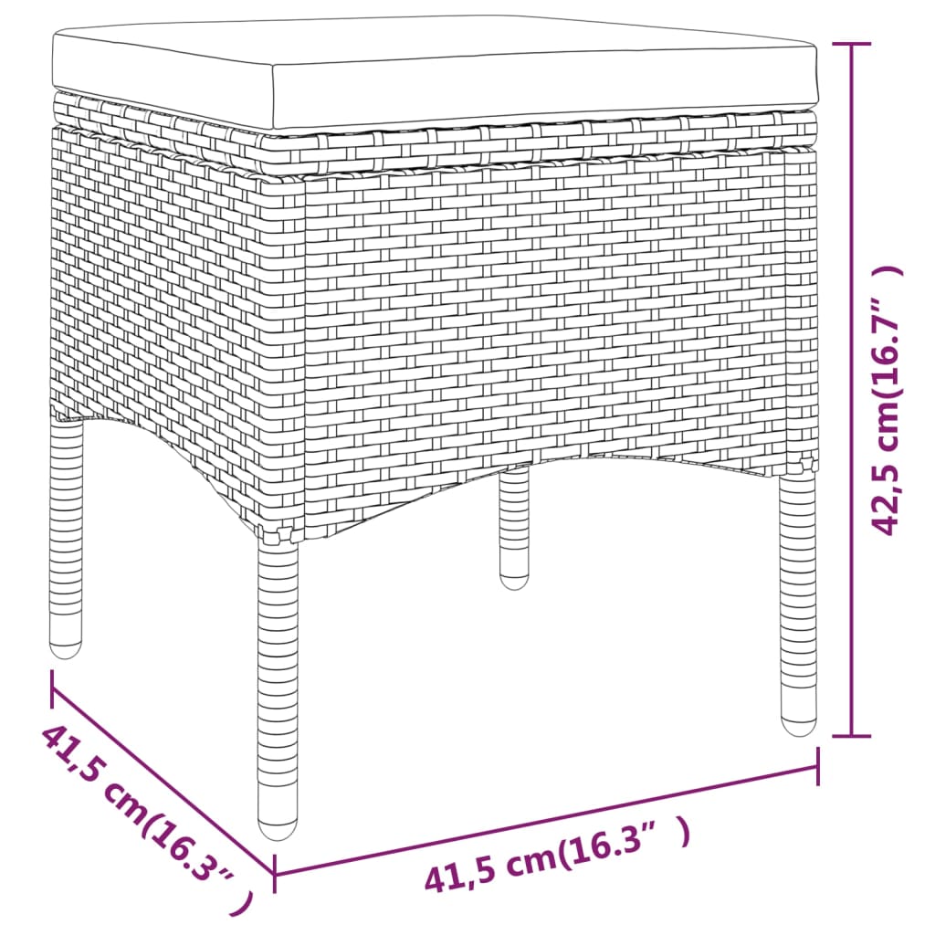 5-tlg. Garten-Lounge-Set Poly Rattan Braun