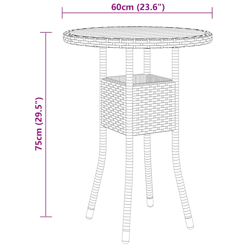 5-tlg. Garten-Lounge-Set Poly Rattan Schwarz