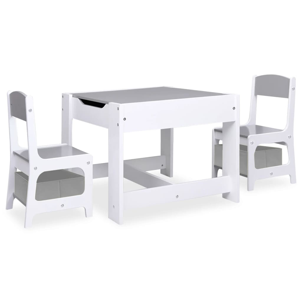 Table enfant avec 2 chaises MDF blanc