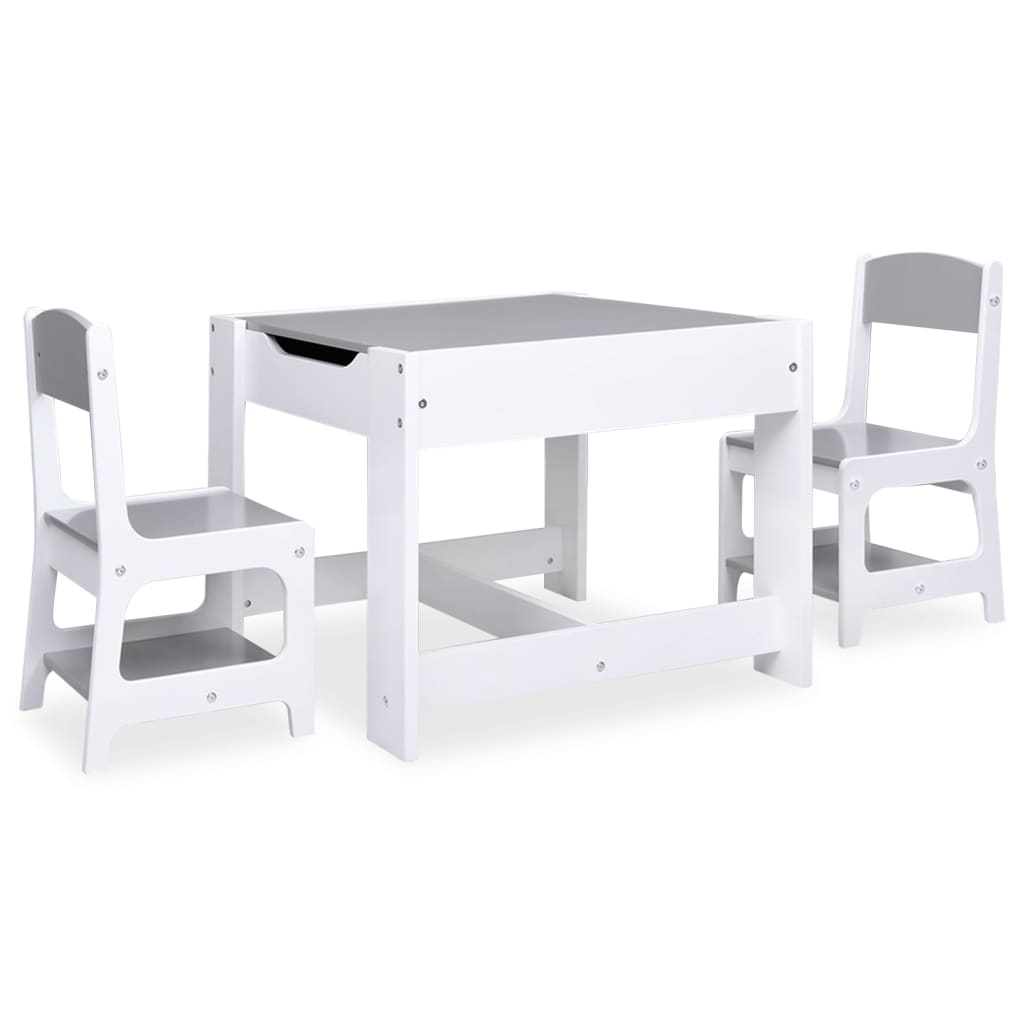 Table enfant avec 2 chaises MDF blanc