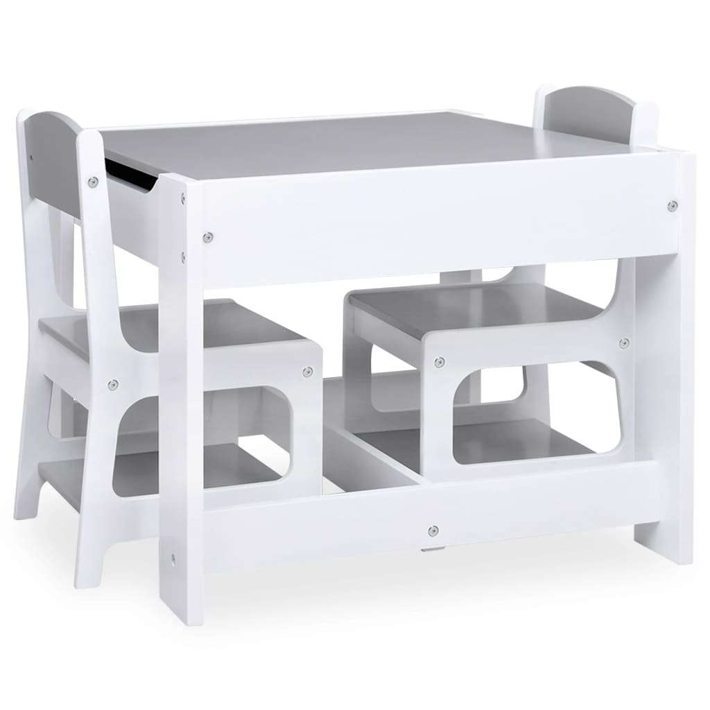 Table enfant avec 2 chaises MDF blanc