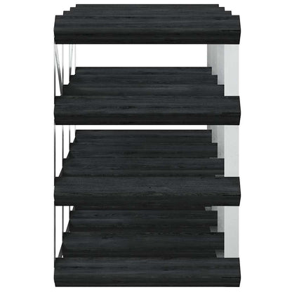 Weinregal für 12 Flaschen Schwarz Massivholz Kiefer