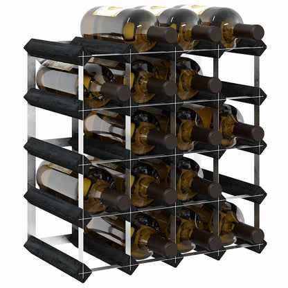 Weinregal für 20 Flaschen Schwarz Massivholz Kiefer