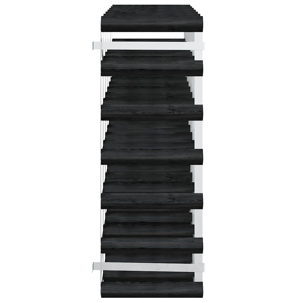 Weinregal für 42 Flaschen Schwarz Massivholz Kiefer