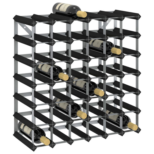 Casier à vin pour 42 bouteilles en bois de pin massif noir