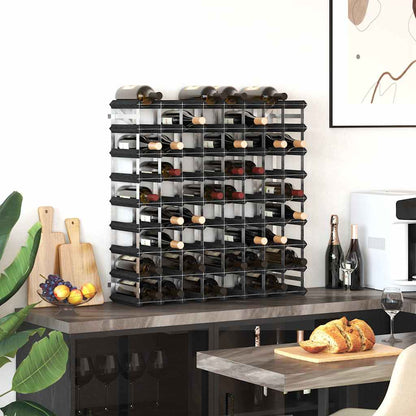 Weinregal für 72 Flaschen Schwarz Massivholz Kiefer