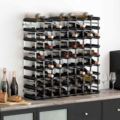 Weinregal für 72 Flaschen Schwarz Massivholz Kiefer