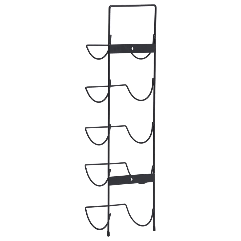 Wand-Weinregal für 5 Flaschen Schwarz Eisen