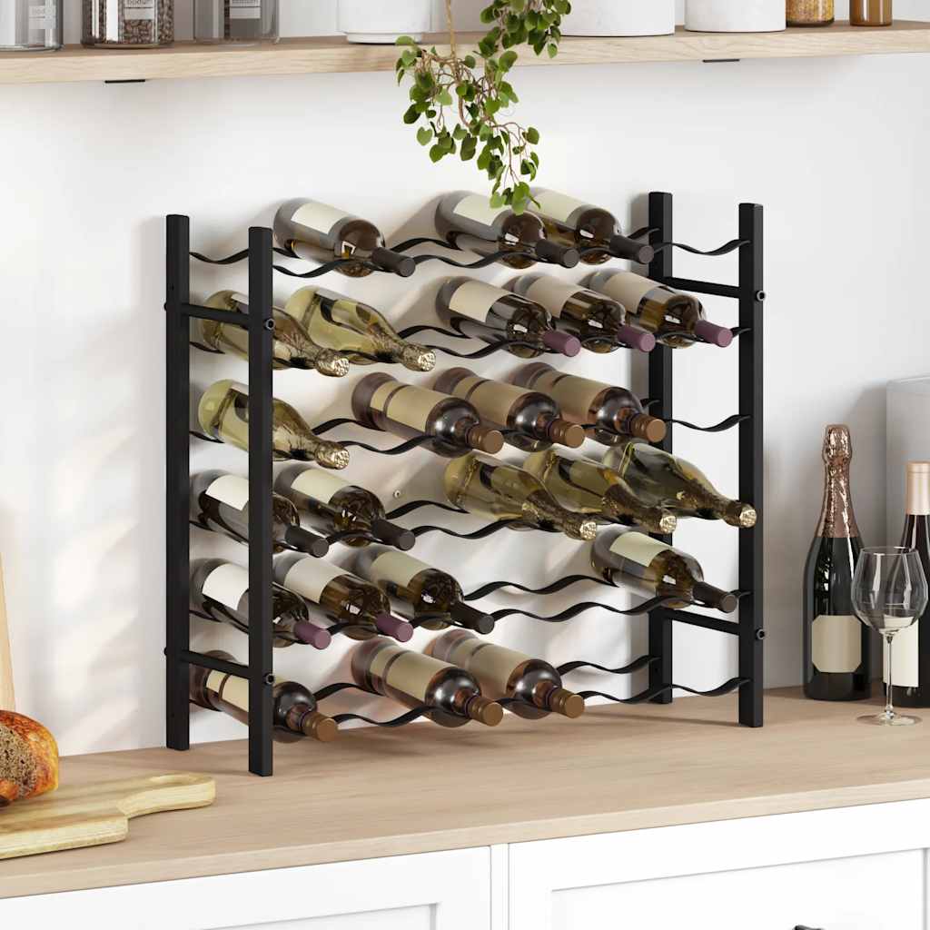 Weinregal für 36 Flaschen Schwarz Eisen