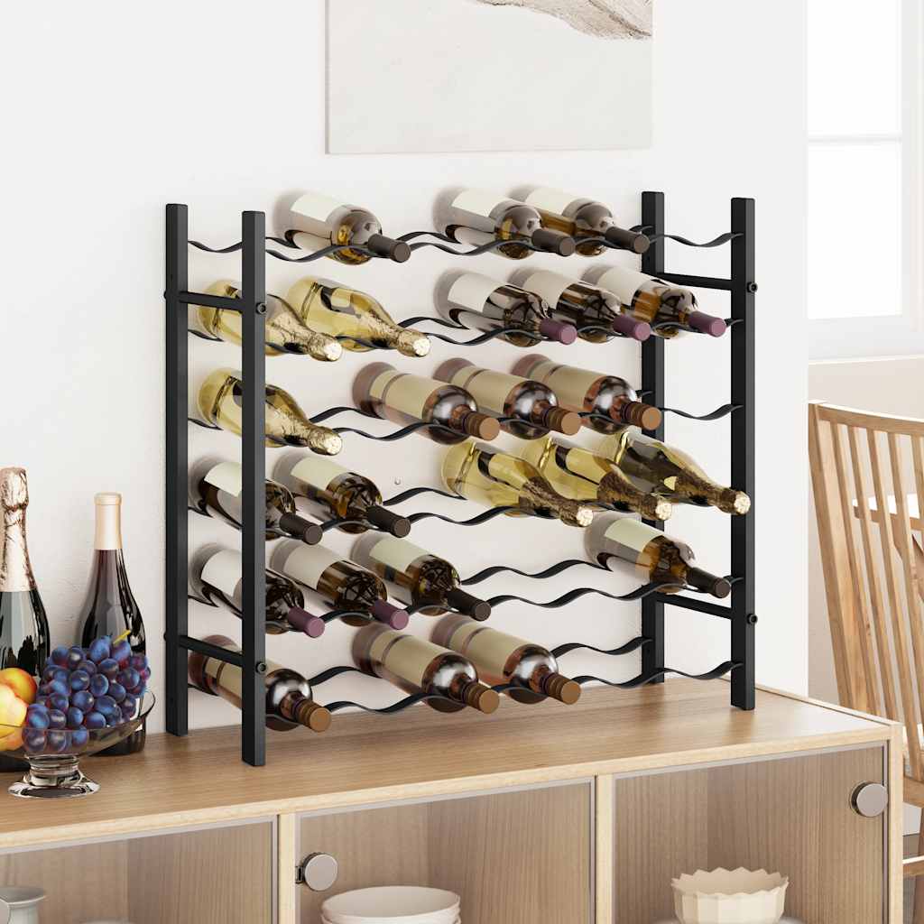 Weinregal für 36 Flaschen Schwarz Eisen