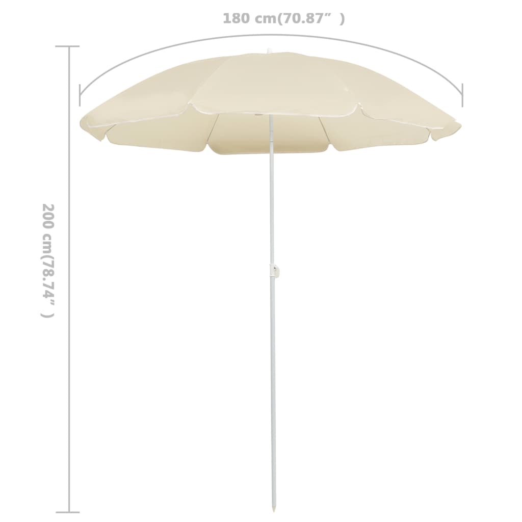 Sonnenschirm mit Stahlmast Sandfarbe 180 cm