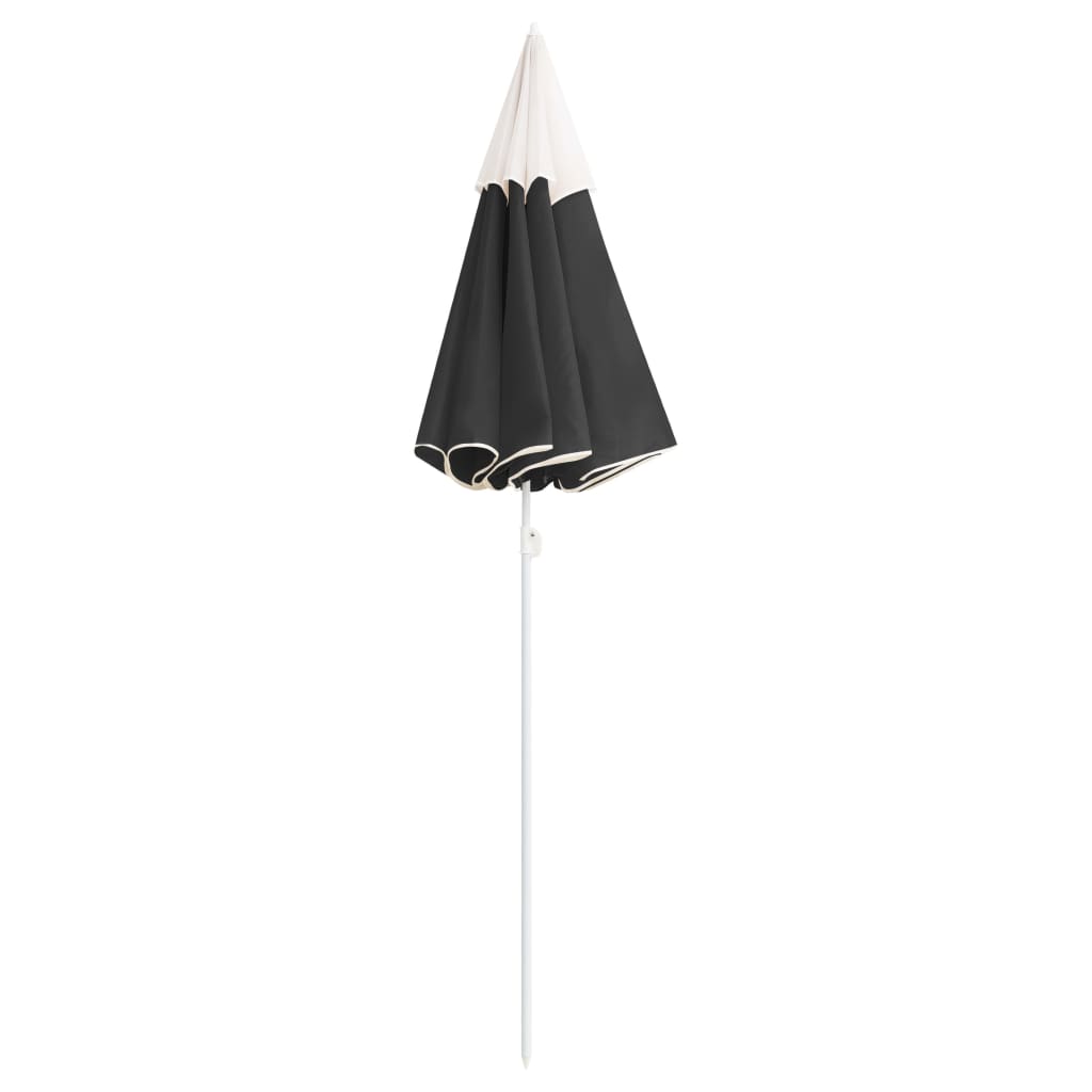Parasol with steel pole anthracite 180 cm