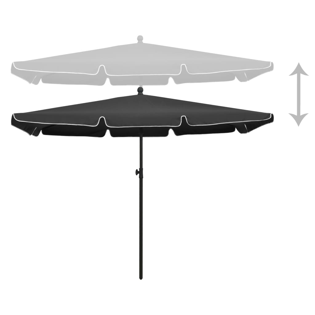 Sonnenschirm mit Mast 210x140 cm Anthrazit