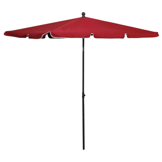 Sonnenschirm mit Mast 210x140 cm Bordeauxrot