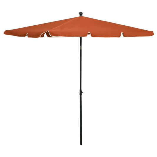 Sonnenschirm mit Mast 210x140 cm Terracotta-Rot