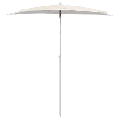 Halb-Sonnenschirm mit Mast 180x90 cm Sandfarbe