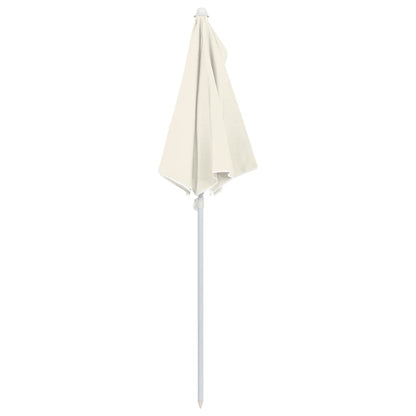 Halb-Sonnenschirm mit Mast 180x90 cm Sandfarbe