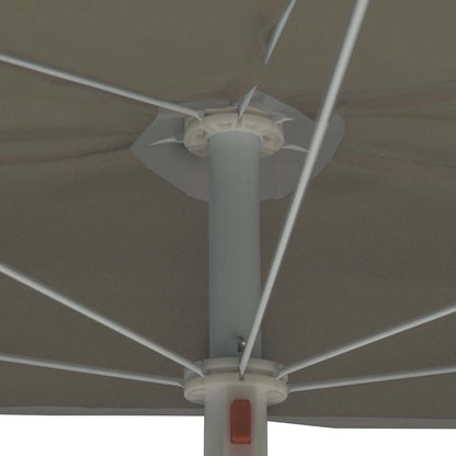 Halb-Sonnenschirm mit Mast 180x90 cm Sandfarbe