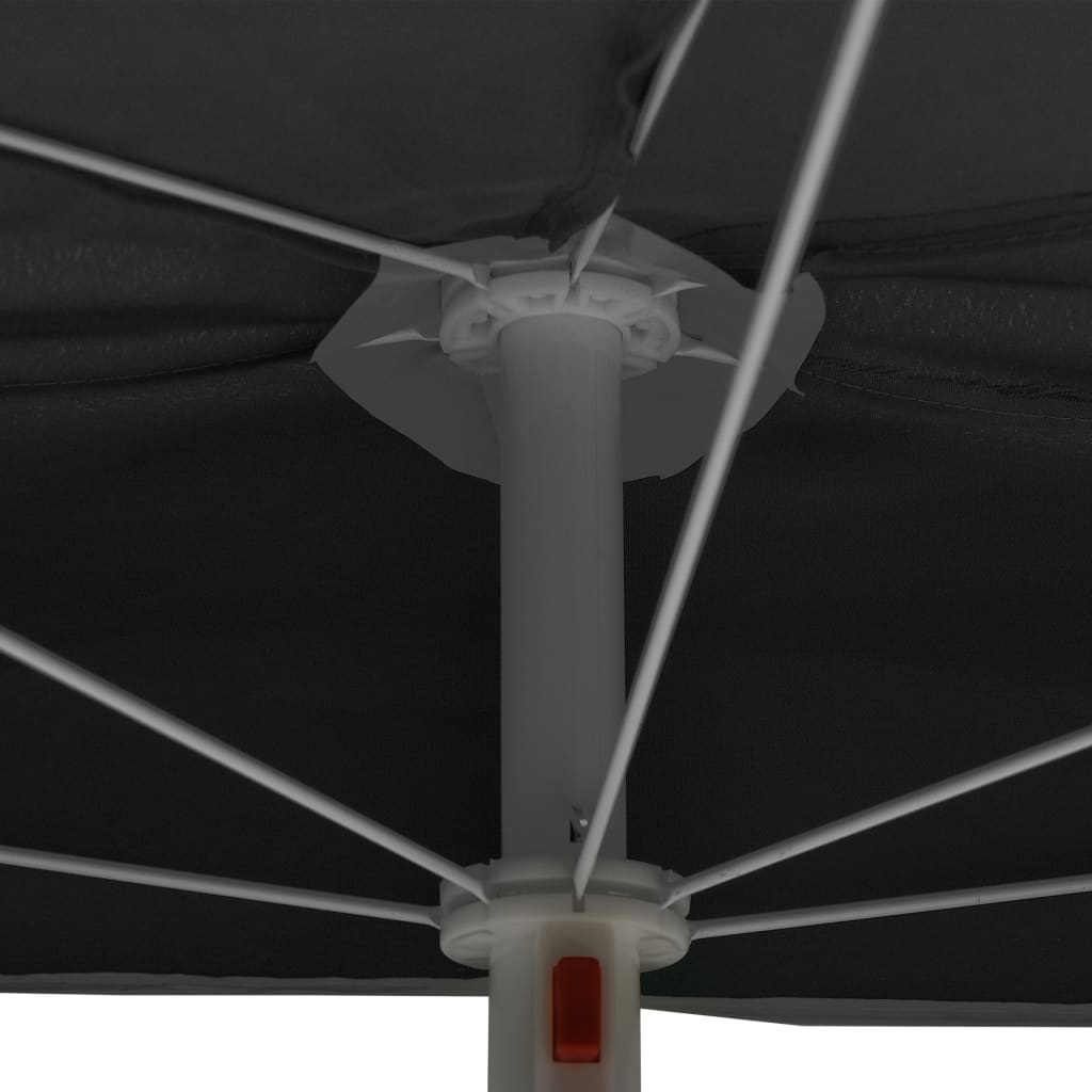 Halb-Sonnenschirm mit Mast 180x90 cm Anthrazit