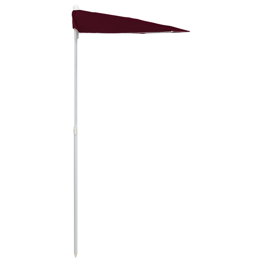 Halb-Sonnenschirm mit Mast 180x90 cm Bordeauxrot
