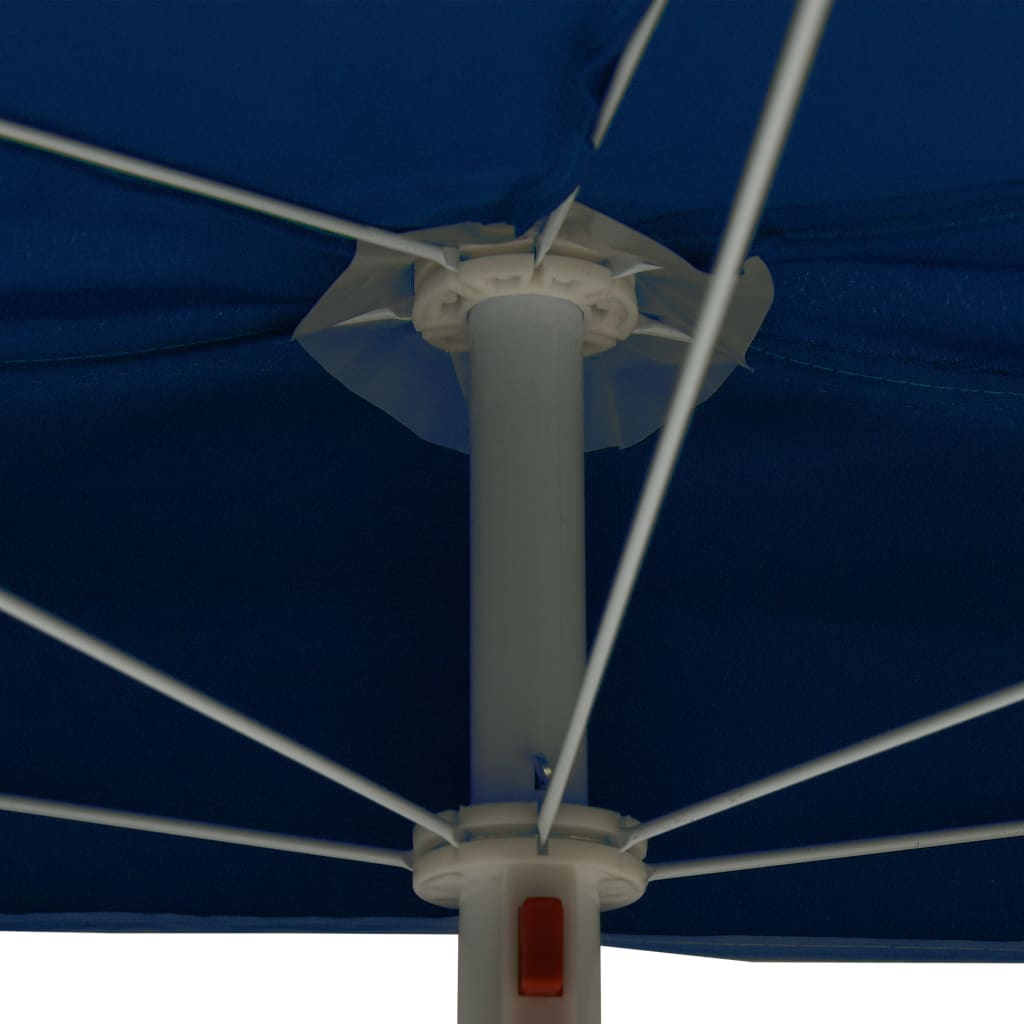 Halb-Sonnenschirm mit Mast 180x90 cm Azurblau