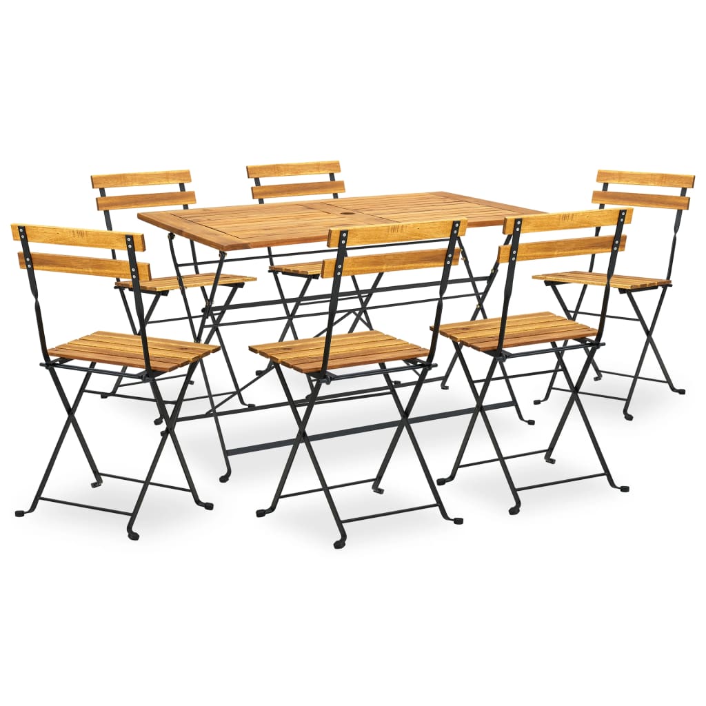 7-tlg. Garten-Essgruppe Klappbar Akazie Massivholz