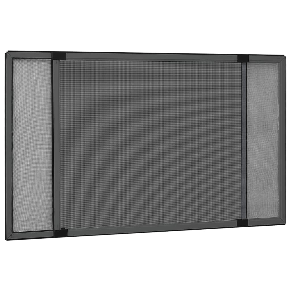 Teleskop-Fliegengitter für Fenster Anthrazit (100-193)x75 cm
