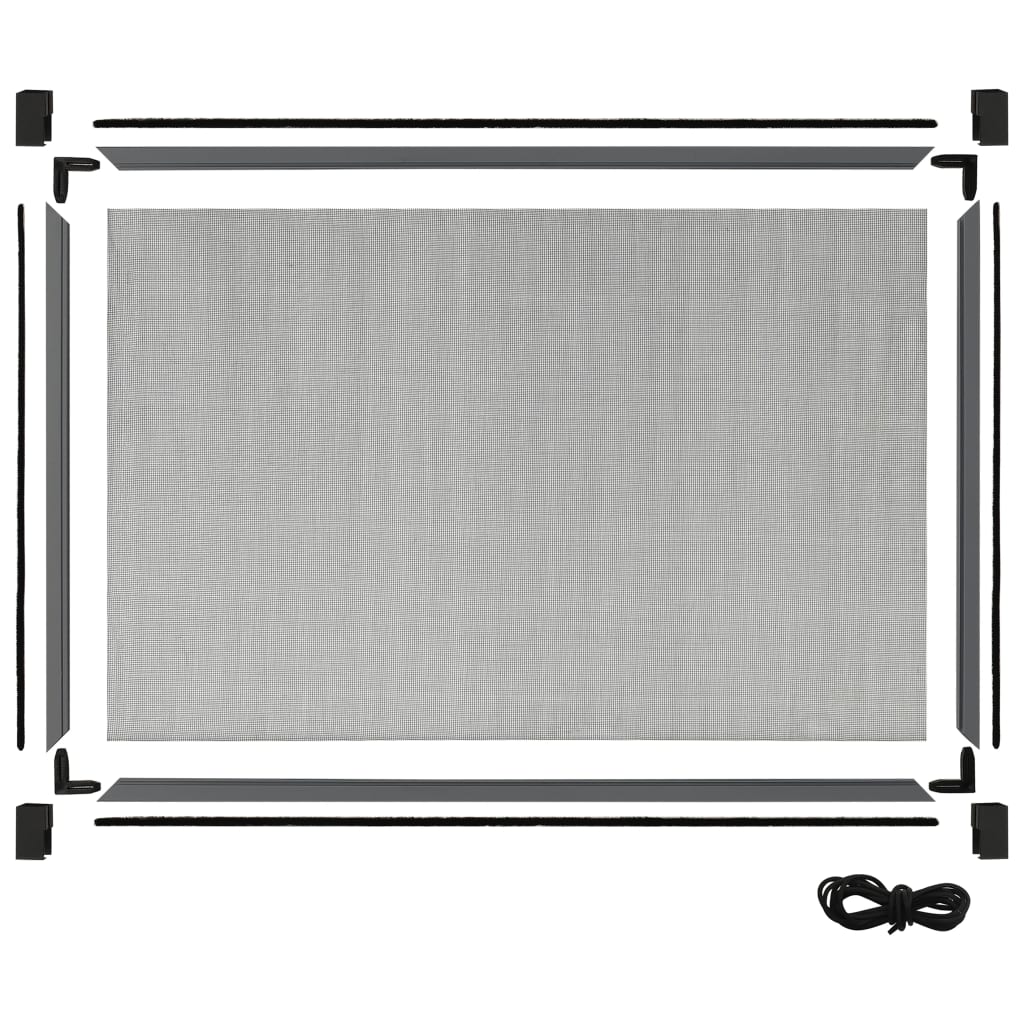 Teleskop-Fliegengitter für Fenster Anthrazit (100-193)x75 cm