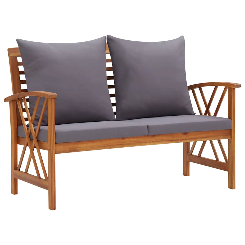 4-tlg. Garten-Lounge-Set mit Auflagen Massivholz Akazie