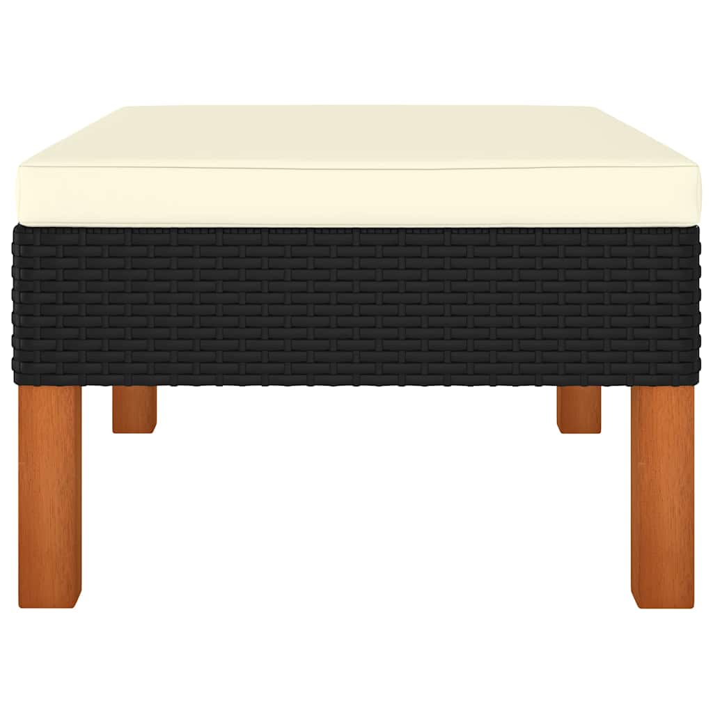 3-tlg. Garten-Lounge-Set Poly Rattan und Eukalyptus Massivholz