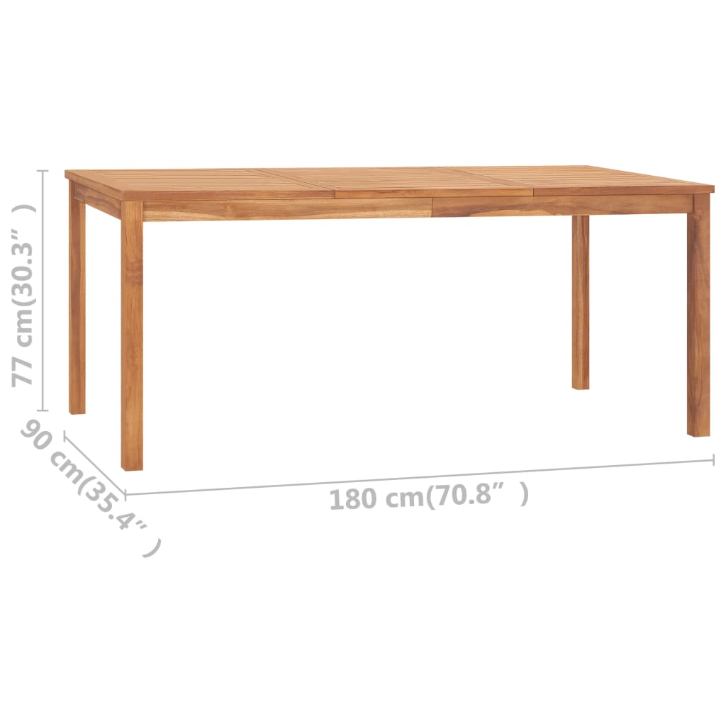 Garten-Esstisch 180x90x77 cm Massivholz Teak