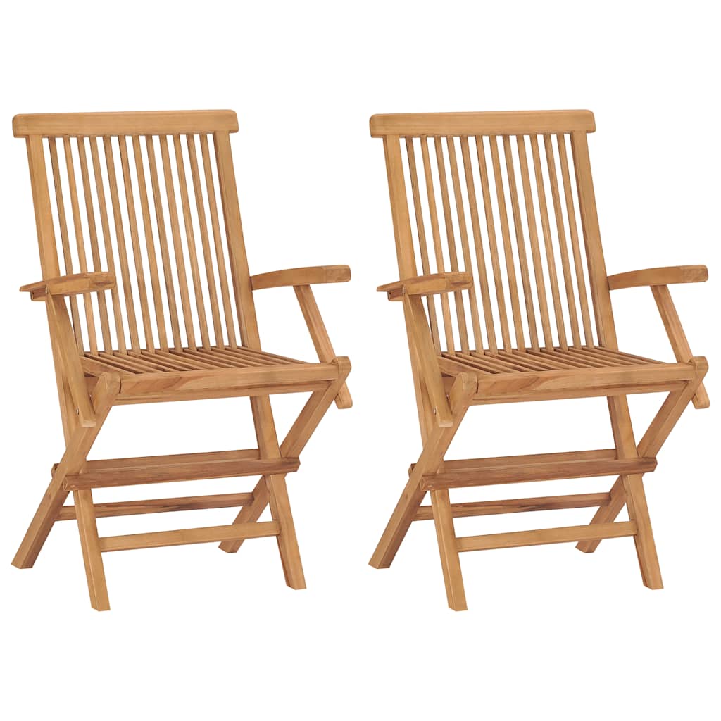 Klappstühle, 2 Stück, Massivholz Teakholz
