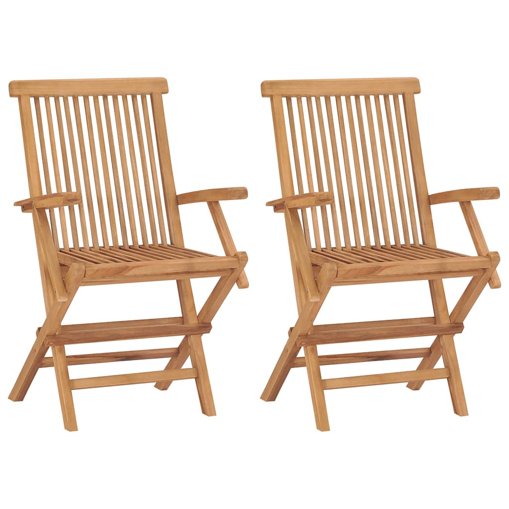 Klappstühle, 2 Stück, Massivholz Teakholz