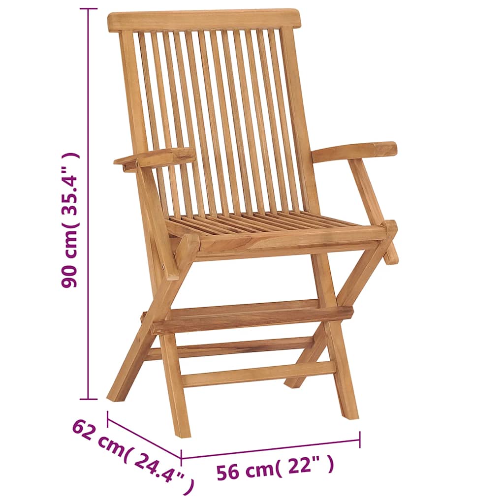 Klappstühle, 2 Stück, Massivholz Teakholz