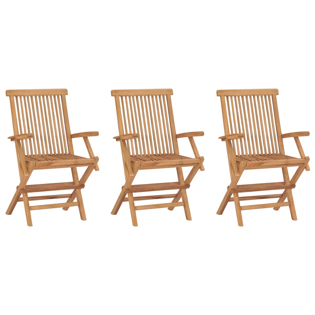 Klappstühle, 3-teilig, Massivholz Teakholz